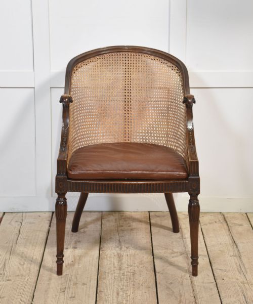 MAHOGANY FRAMED BERGERE TUB ARMCHAIR - ADDITIONAL PHOTO 1