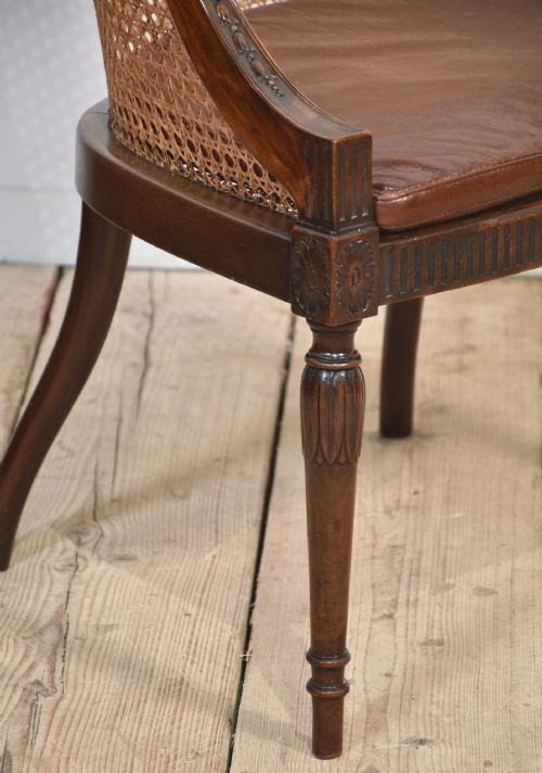 MAHOGANY FRAMED BERGERE TUB ARMCHAIR - ADDITIONAL PHOTO 2