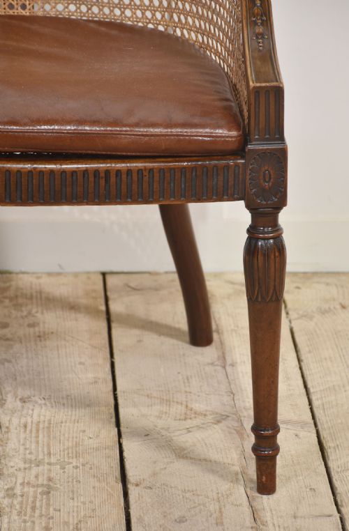 MAHOGANY FRAMED BERGERE TUB ARMCHAIR - ADDITIONAL PHOTO 4