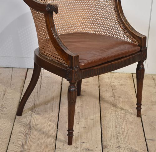 MAHOGANY FRAMED BERGERE TUB ARMCHAIR - ADDITIONAL PHOTO 5