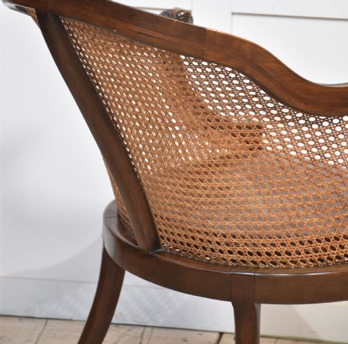 MAHOGANY FRAMED BERGERE TUB ARMCHAIR - ADDITIONAL PHOTO 7