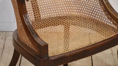 MAHOGANY FRAMED BERGERE TUB ARMCHAIR - ADDITIONAL PHOTO 8