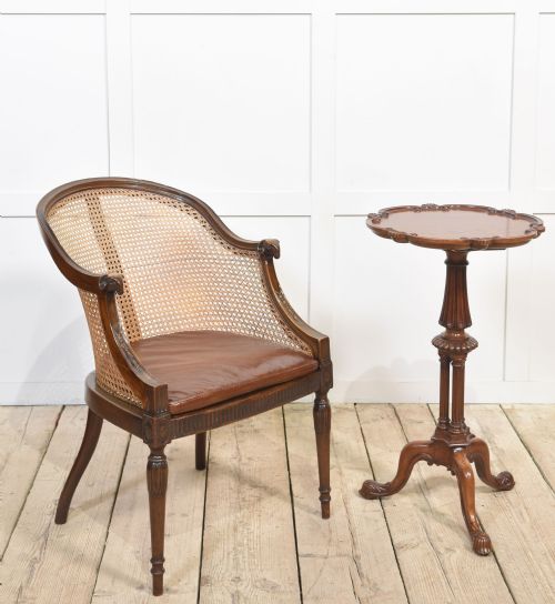 MAHOGANY FRAMED BERGERE TUB ARMCHAIR - ADDITIONAL PHOTO 9
