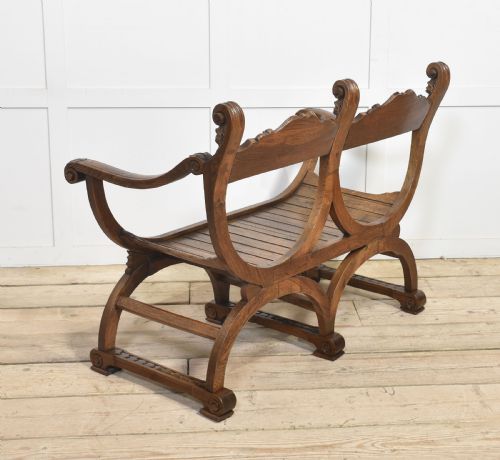 CARVED OAK BENCH - ADDITIONAL PHOTO 8