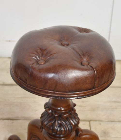 WALNUT ADJUSTABLE PIANO STOOL - ADDITIONAL PHOTO 5