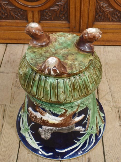 MAJOLICA JARDINIERE BY THOMAS FORRESTER - ADDITIONAL PHOTO 7