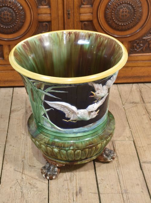 MAJOLICA JARDINIERE BY THOMAS FORRESTER - ADDITIONAL PHOTO 8