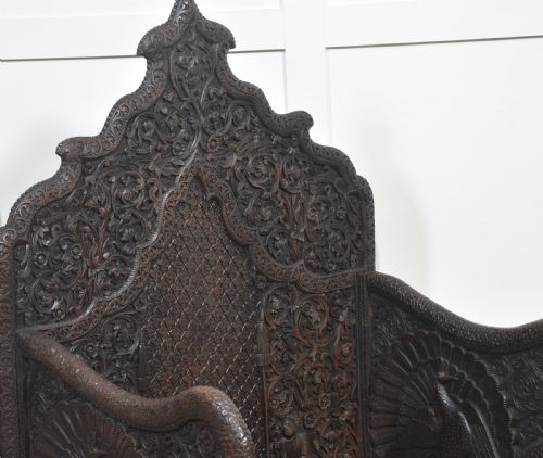 PAIR OF 19TH CENTURY CARVED CEREMONIAL ARMCHAIRS - ADDITIONAL PHOTO 7
