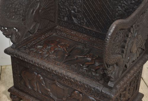 PAIR OF 19TH CENTURY CARVED CEREMONIAL ARMCHAIRS - ADDITIONAL PHOTO 12