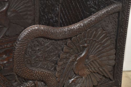 PAIR OF 19TH CENTURY CARVED CEREMONIAL ARMCHAIRS - ADDITIONAL PHOTO 14