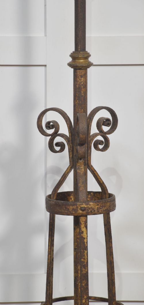 PAIR OF CAST IRON GAS LIGHT CANDELABRAS - ADDITIONAL PHOTO 1