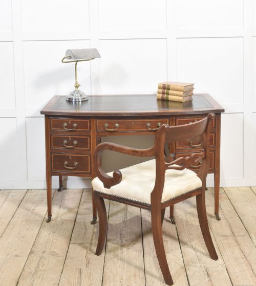 MAHOGANY INLAID WRITING DESK - ADDITIONAL PHOTO 1