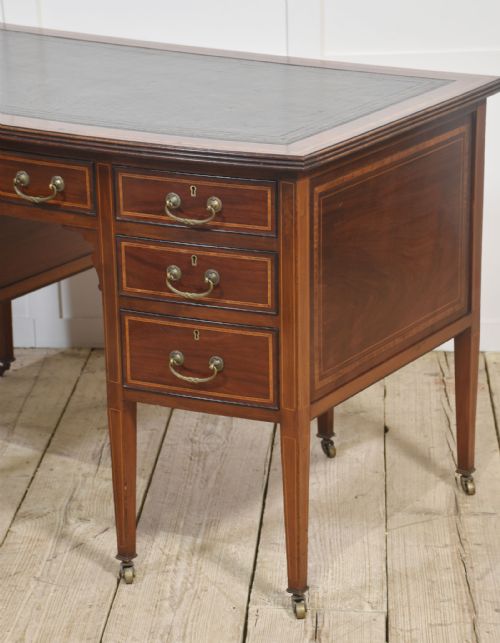 MAHOGANY INLAID WRITING DESK - ADDITIONAL PHOTO 4