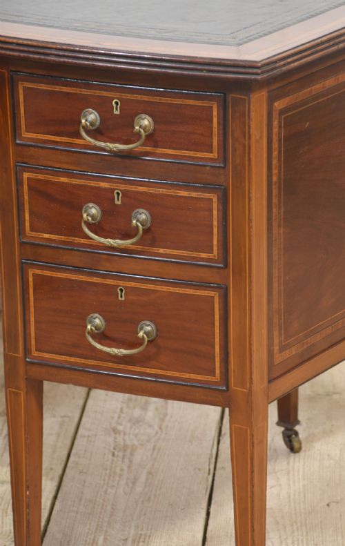 MAHOGANY INLAID WRITING DESK - ADDITIONAL PHOTO 5