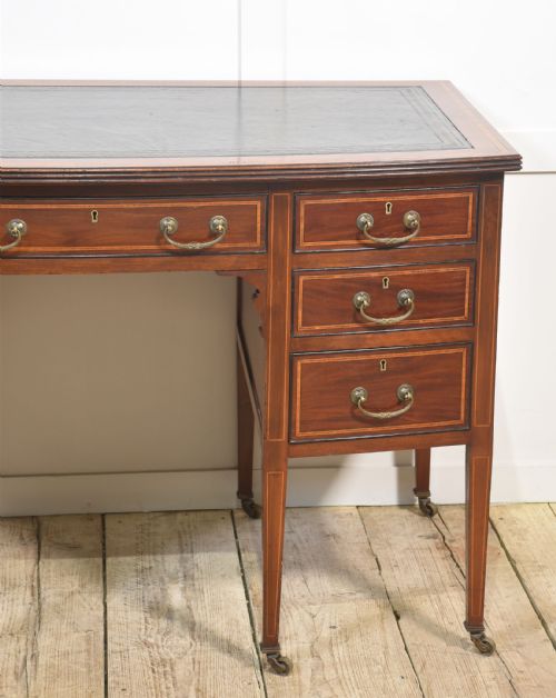 MAHOGANY INLAID WRITING DESK - ADDITIONAL PHOTO 7