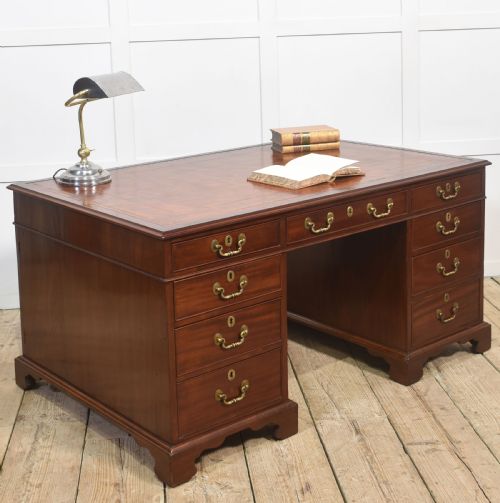 MAHOGANY PARTNERS DESK - ADDITIONAL PHOTO 6