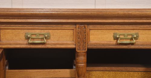 CARVED OAK TWO DOOR SIDEBOARD BY MAPLE AND CO - ADDITIONAL PHOTO 4