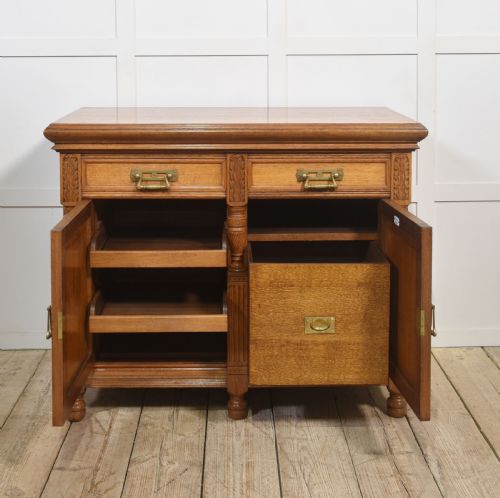 CARVED OAK TWO DOOR SIDEBOARD BY MAPLE AND CO - ADDITIONAL PHOTO 7
