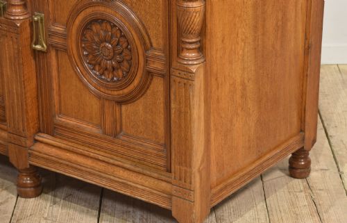 CARVED OAK TWO DOOR SIDEBOARD BY MAPLE AND CO - ADDITIONAL PHOTO 13