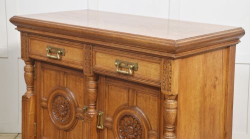 CARVED OAK TWO DOOR SIDEBOARD BY MAPLE AND CO - ADDITIONAL PHOTO 14