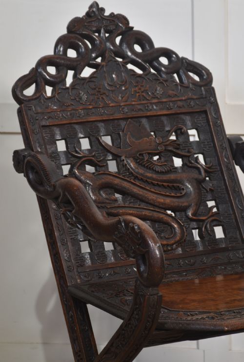 PAIR OF 19TH CENTURY CHINESE FOLDING ARMCHAIRS - ADDITIONAL PHOTO 1