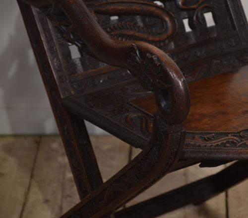 PAIR OF 19TH CENTURY CHINESE FOLDING ARMCHAIRS - ADDITIONAL PHOTO 4