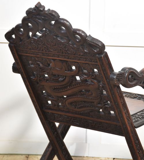 PAIR OF 19TH CENTURY CHINESE FOLDING ARMCHAIRS - ADDITIONAL PHOTO 8