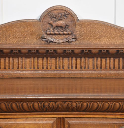 CARVED OAK SERVING TABLE - ADDITIONAL PHOTO 2