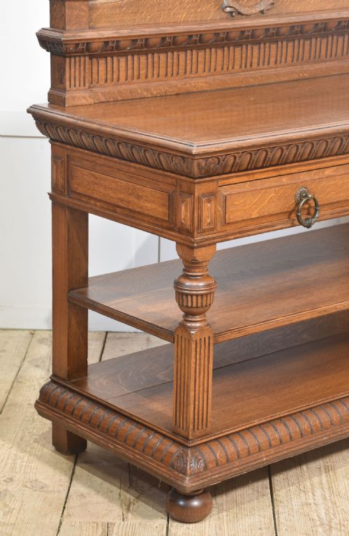 CARVED OAK SERVING TABLE - ADDITIONAL PHOTO 7