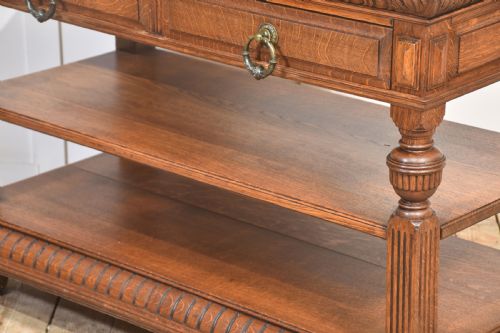 CARVED OAK SERVING TABLE - ADDITIONAL PHOTO 9