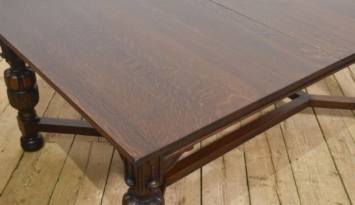 OAK EXTENDING DINING TABLE BY MAPLE AND CO - ADDITIONAL PHOTO 5
