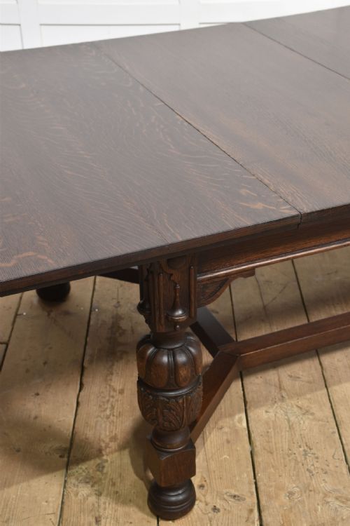 OAK EXTENDING DINING TABLE BY MAPLE AND CO - ADDITIONAL PHOTO 9