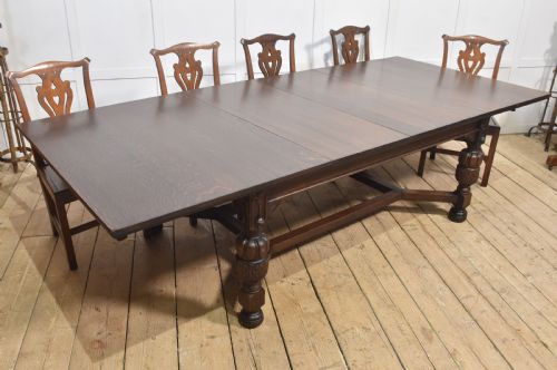 OAK EXTENDING DINING TABLE BY MAPLE AND CO - ADDITIONAL PHOTO 10