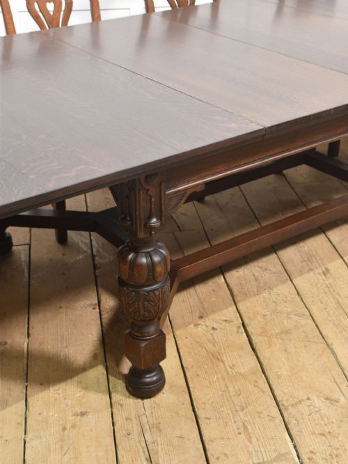 OAK EXTENDING DINING TABLE BY MAPLE AND CO - ADDITIONAL PHOTO 11