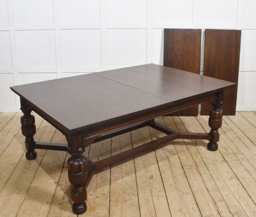 OAK EXTENDING DINING TABLE BY MAPLE AND CO - ADDITIONAL PHOTO 12