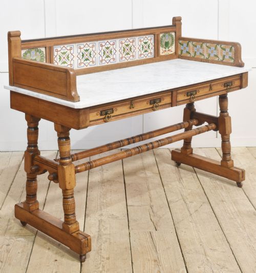 SET OF ASTHETIC MOVEMENT BEDROOM TABLES - ADDITIONAL PHOTO 4