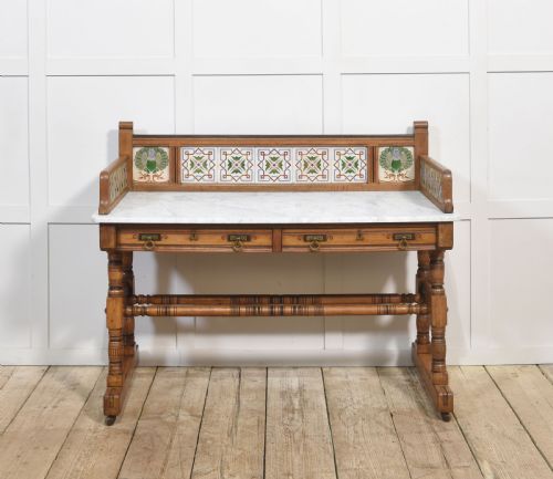 SET OF ASTHETIC MOVEMENT BEDROOM TABLES - ADDITIONAL PHOTO 5