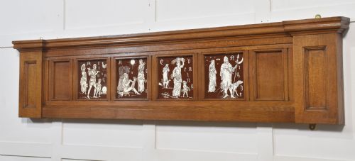 OAK FRAMED SET OF FOUR MINTON TILES - ADDITIONAL PHOTO 5
