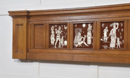 OAK FRAMED SET OF FOUR MINTON TILES - ADDITIONAL PHOTO 7