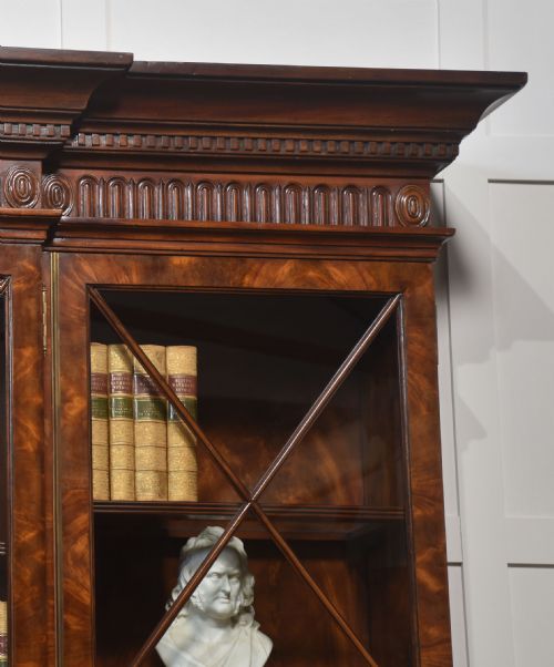 GEORGE III STYLE MAHOGANY BREAKFRONT LIBRARY BOOKCASE - ADDITIONAL PHOTO 1
