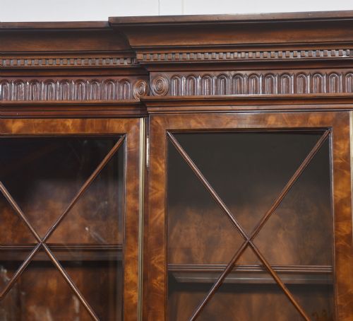 GEORGE III STYLE MAHOGANY BREAKFRONT LIBRARY BOOKCASE - ADDITIONAL PHOTO 10