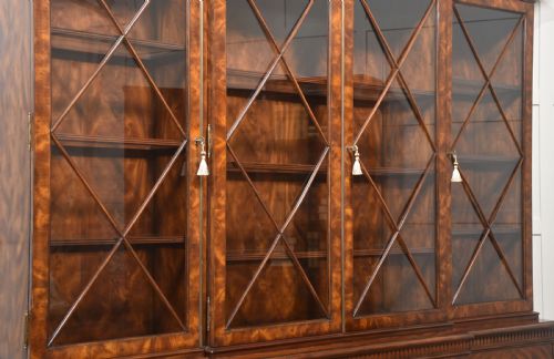 GEORGE III STYLE MAHOGANY BREAKFRONT LIBRARY BOOKCASE - ADDITIONAL PHOTO 16