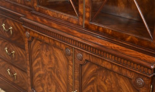 GEORGE III STYLE MAHOGANY BREAKFRONT LIBRARY BOOKCASE - ADDITIONAL PHOTO 18