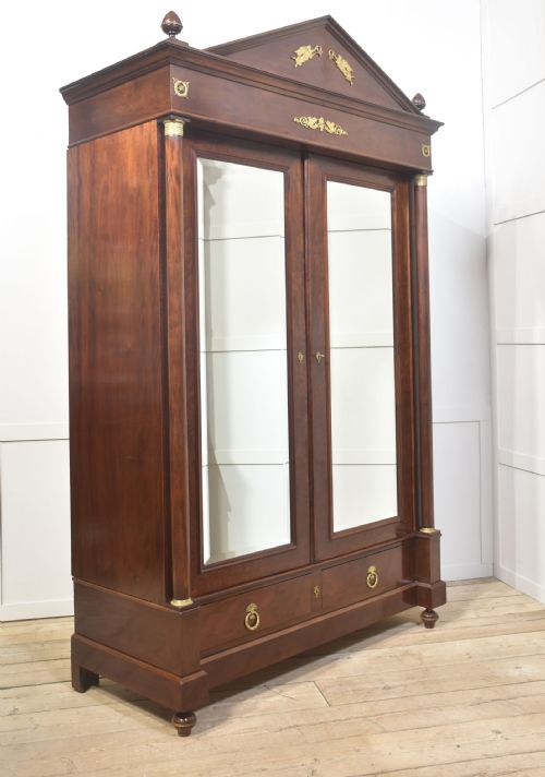 EMPIRE STYLE MAHOGANY TWO DOOR WARDROBE - ADDITIONAL PHOTO 9