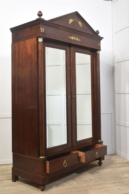 EMPIRE STYLE MAHOGANY TWO DOOR WARDROBE - ADDITIONAL PHOTO 13