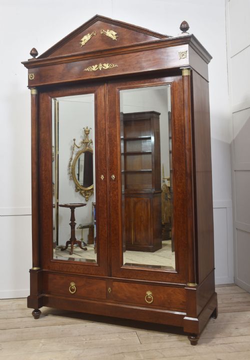 EMPIRE STYLE MAHOGANY TWO DOOR WARDROBE - ADDITIONAL PHOTO 15