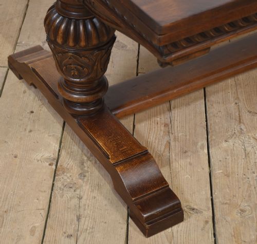 LARGE OAK PARQUETRY TOP REFECTORY TABLE - ADDITIONAL PHOTO 6