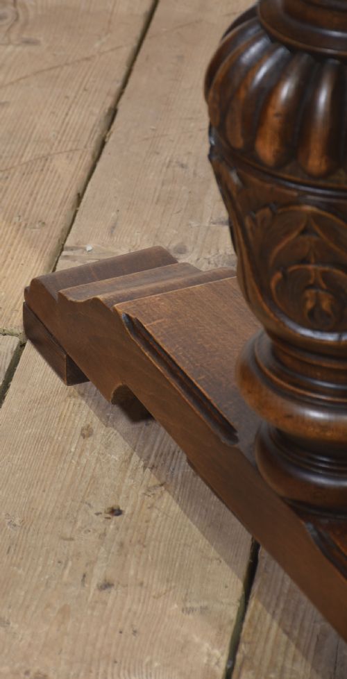 LARGE OAK PARQUETRY TOP REFECTORY TABLE - ADDITIONAL PHOTO 7