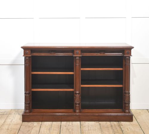 mahogany open bookcase - CATEGORY: ANTIQUE BOOKCASES - DATED 19TH CENTURY