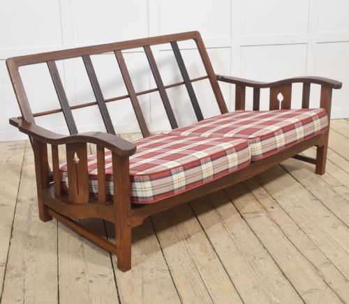 WALNUT ARTS AND CRAFTS TWO SEATER SETTEE - ADDITIONAL PHOTO 3